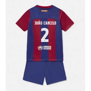 Barcelona Joao Cancelo #2 Dětské Domácí dres komplet 2023-24 Krátký Rukáv (+ trenýrky)